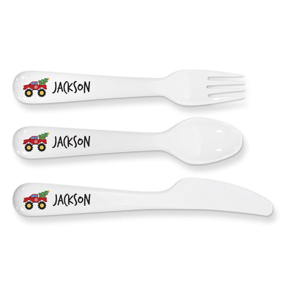 Red Monster Truck Kids' Cutlery Set