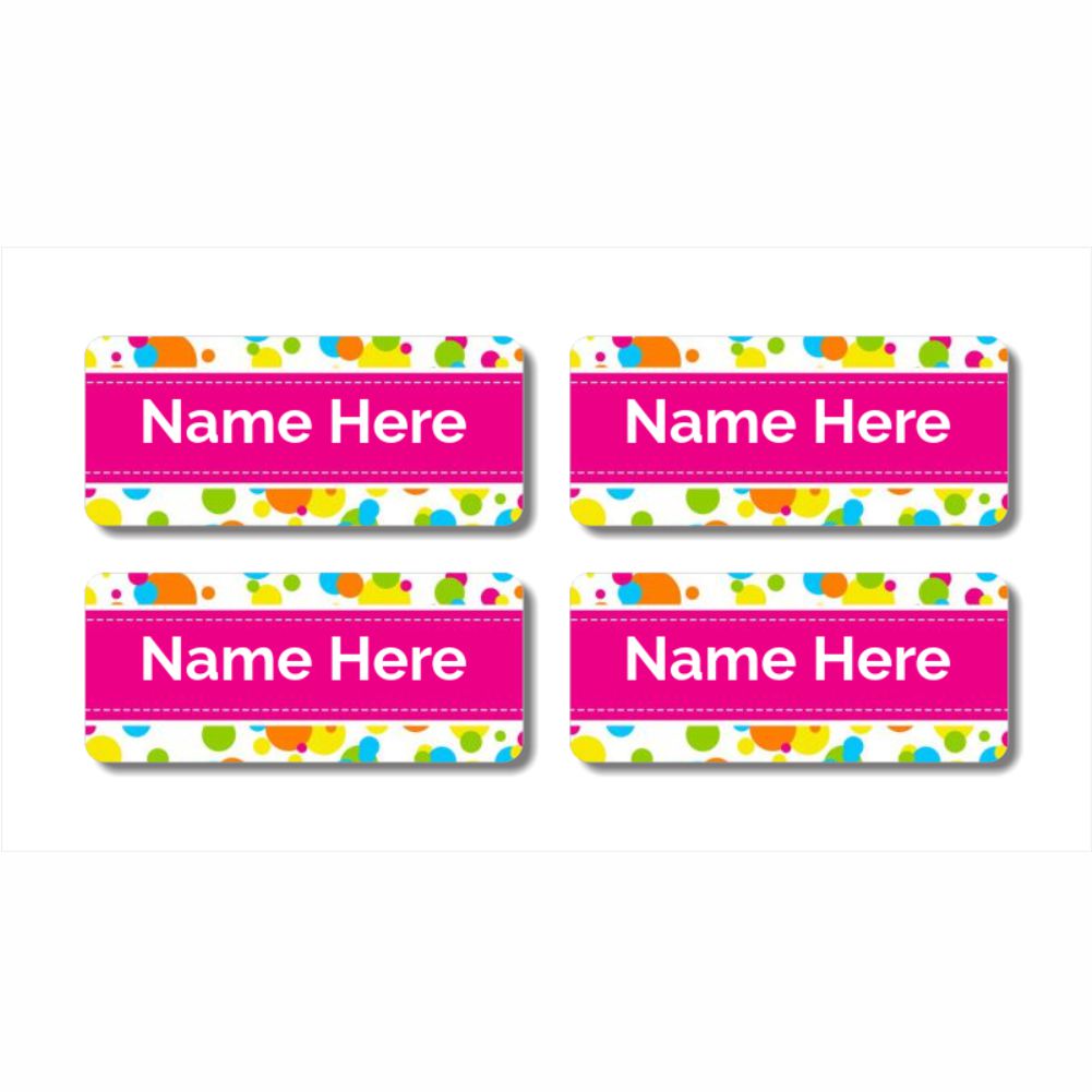 Bubbles Rectangle Name Labels 32pk – Officeworks Photos