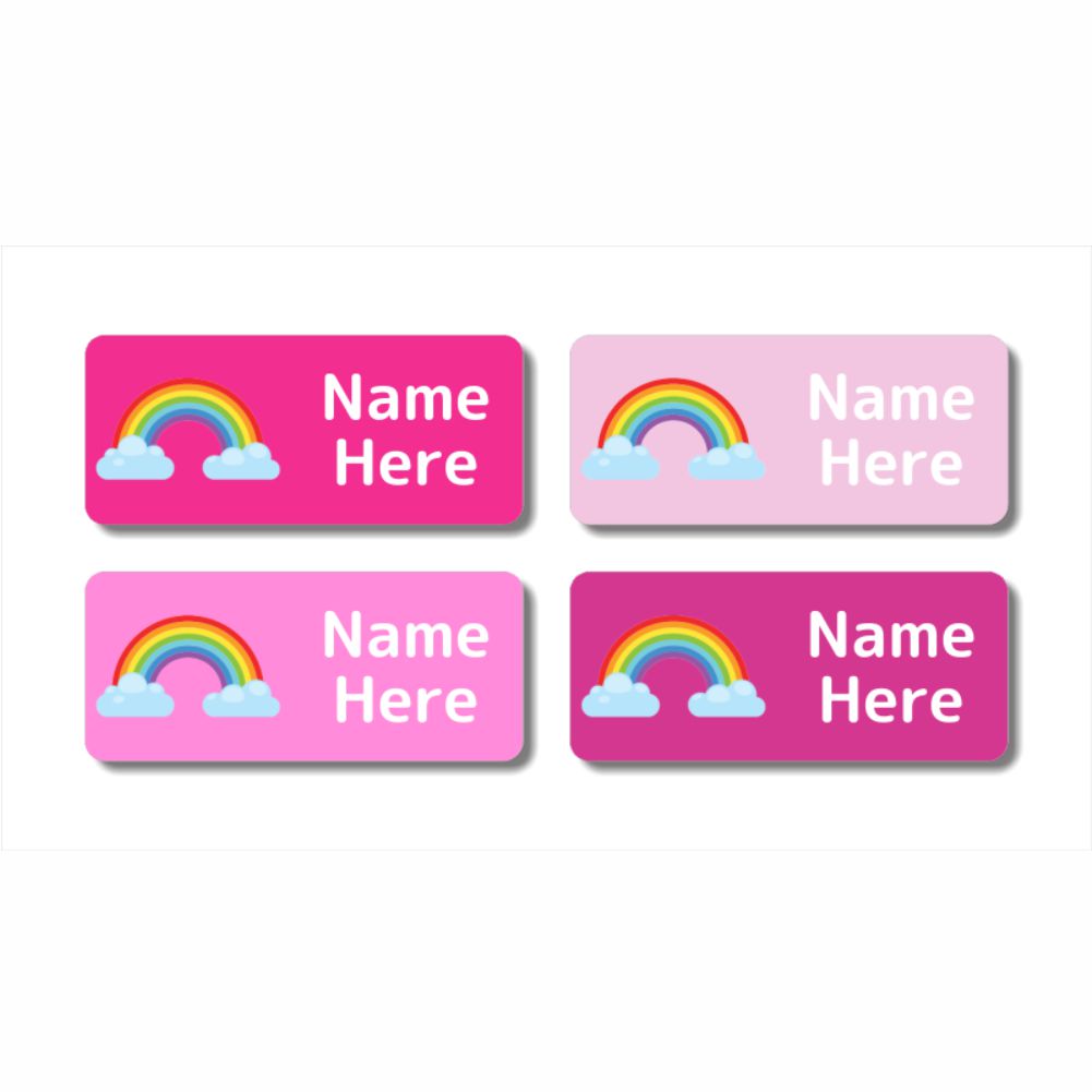 Rainbow Rectangle Name Labels 32pk – Officeworks Photos